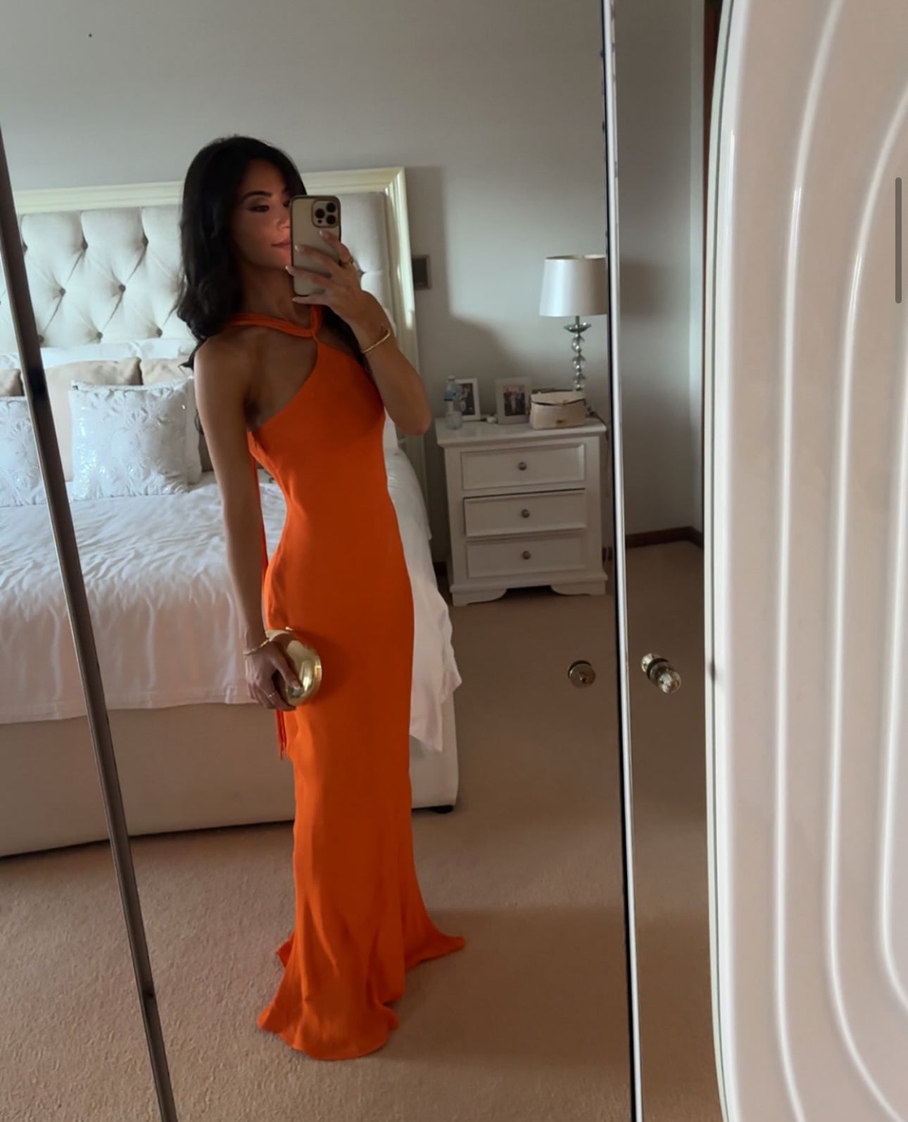 cult gaia orange dress Cult Gaia Phoebe Gown