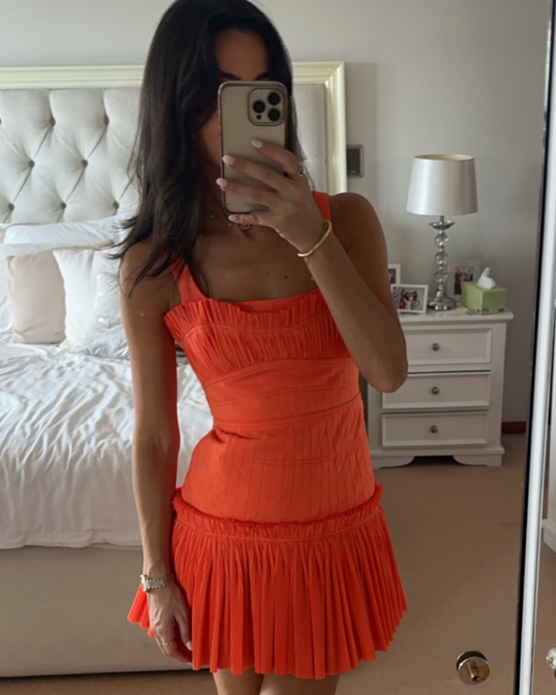 strapless open back dress Acler Online AU Orange Afternoon Mini Dress, AU6 US2