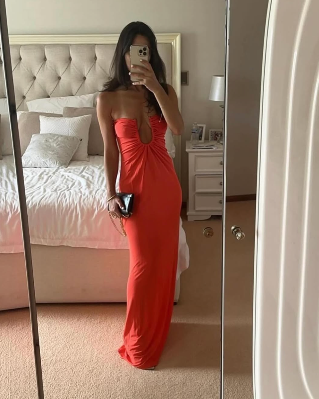 christopher esber red dress Cutout draped stretch-jersey maxi dress - red
