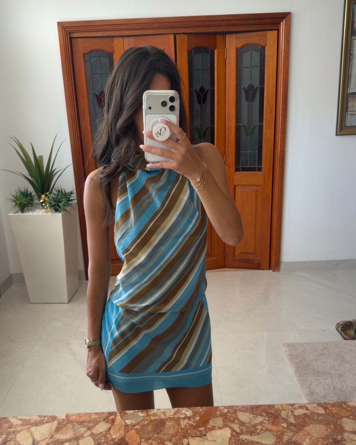 Bec & Bridge - Elaris Mini Dress Sandalwood Stripe
