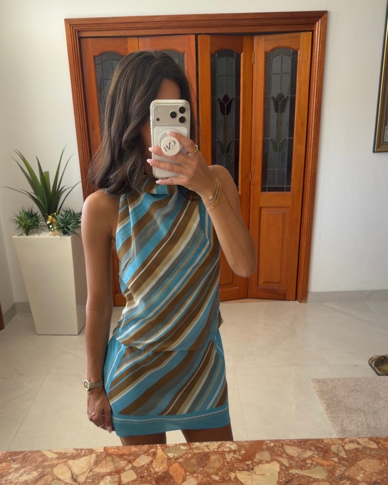 Bec & Bridge - Elaris Mini Dress Sandalwood Stripe