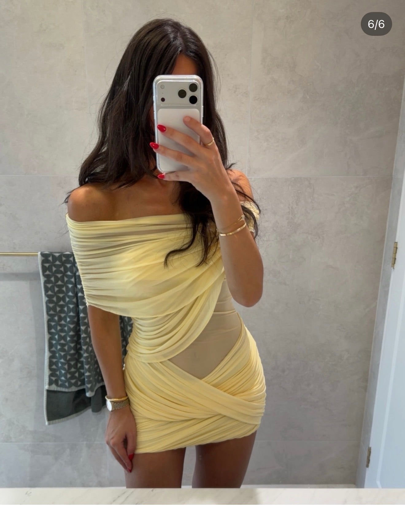 Benni Otto Mini Dress in lemon