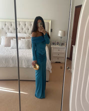 Christopher Esber SONORA VEILED LONG SLEEVE RUCHED DRESS