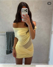 Benni Otto Mini Dress in lemon