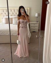 House of CB Nerina Pink Lace + Georgette Corset Maxi Dress