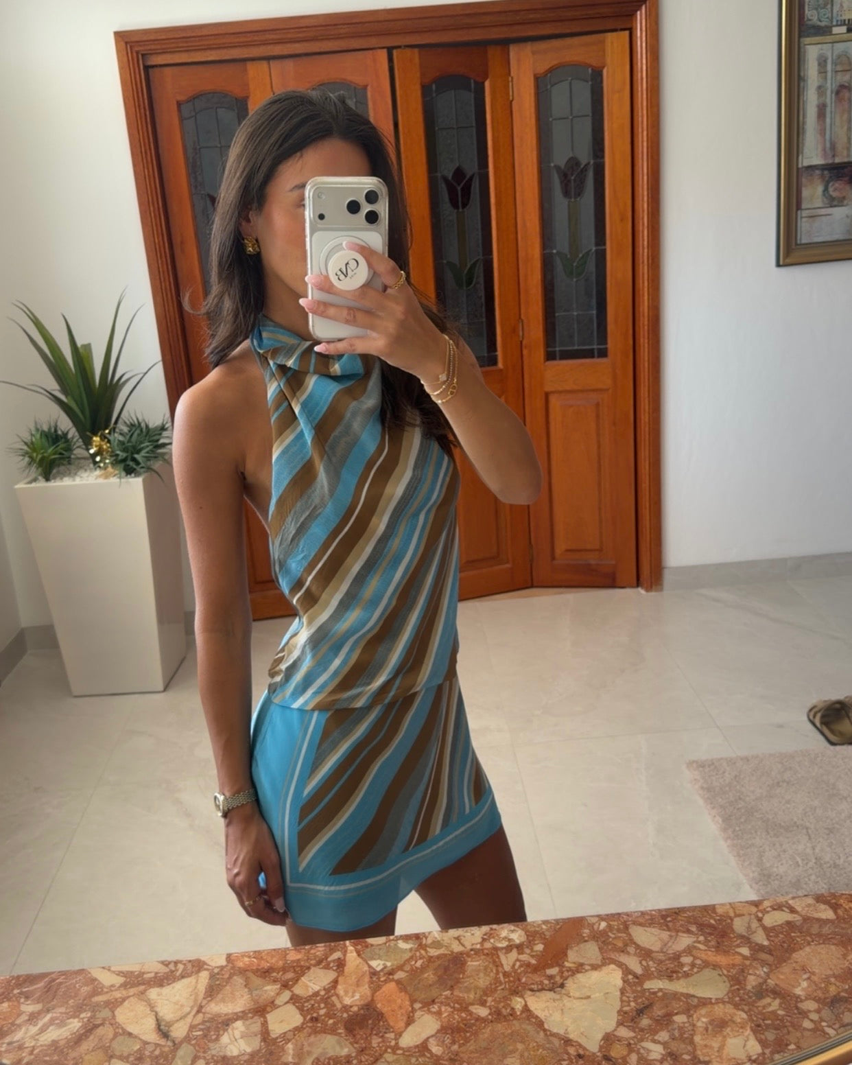 Bec & Bridge - Elaris Mini Dress Sandalwood Stripe