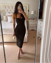 House of CB Chocolat Halter Midi Bandage Dress