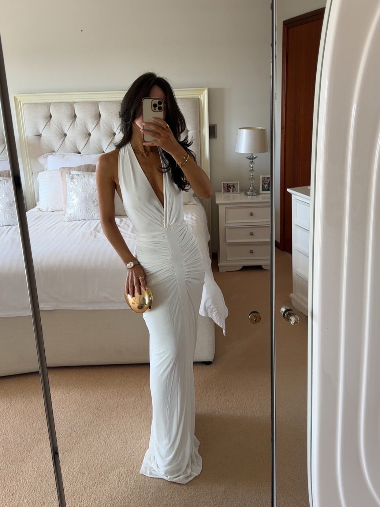 THE VENUS GATHERED CUPRO DRESS by Misha