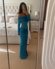 Christopher Esber SONORA VEILED LONG SLEEVE RUCHED DRESS