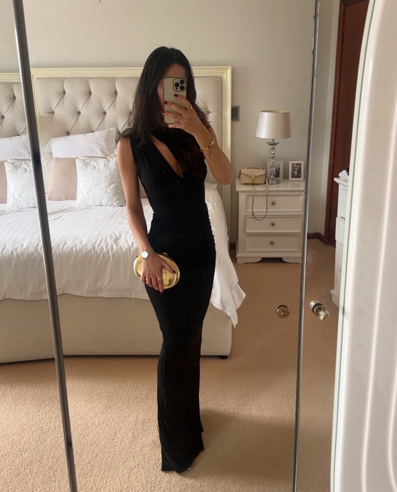 Effie Kats ATLAS GOWN - BLACK