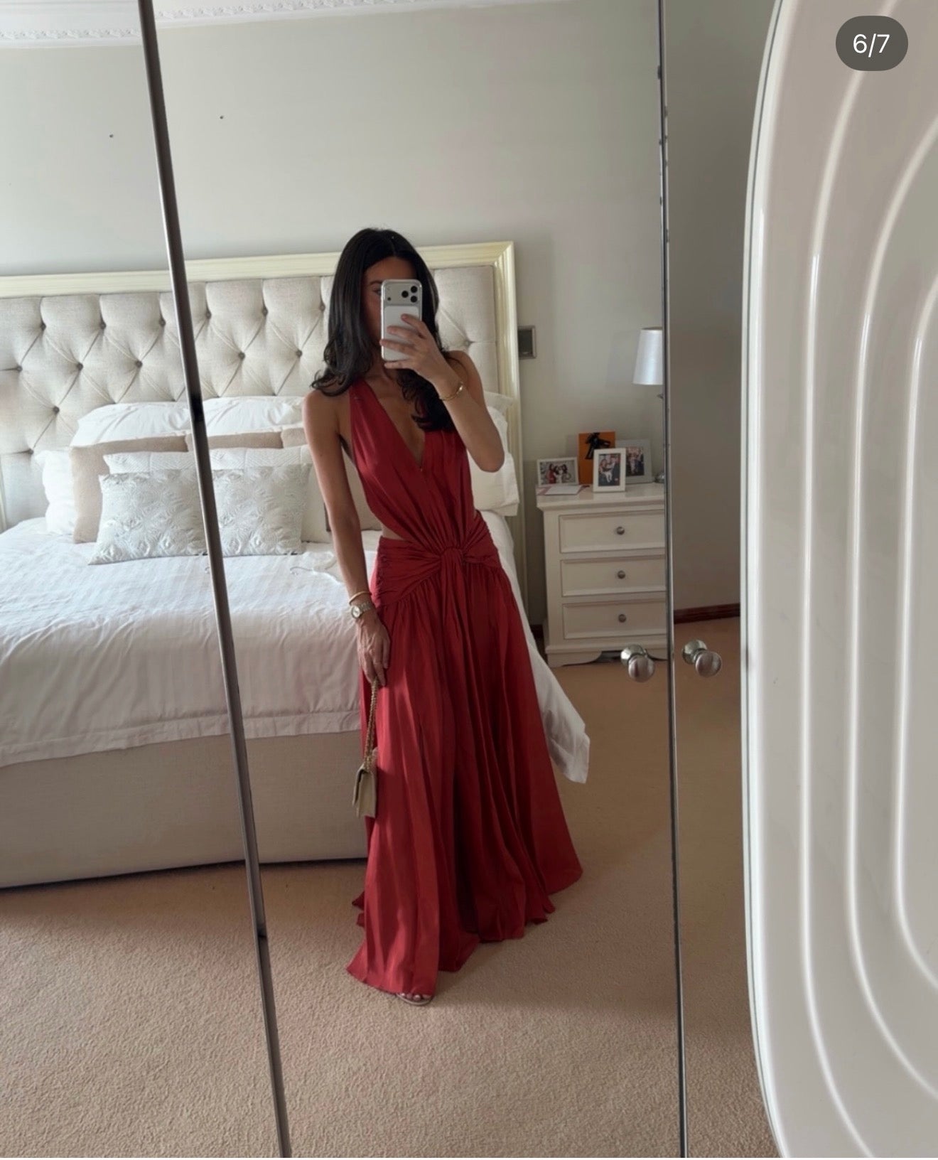 Zimmerman INDRA PLUNGE HALTER MAXI DRESS Red