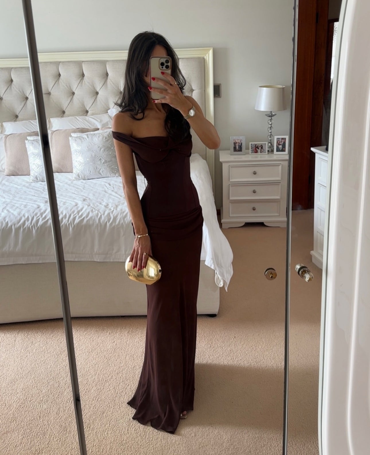natalie rolt brown dress Brielle Dress Espresso Maxi Dresses