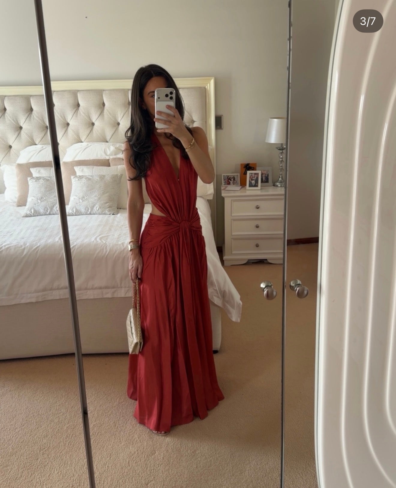 Zimmerman INDRA PLUNGE HALTER MAXI DRESS Red