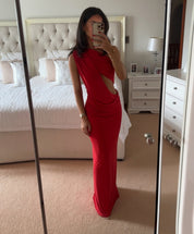 Misha - THE SOLSTICE CUPRO DRESS in red