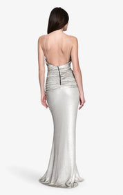 Misha Magnetite Sequin Dress Silver