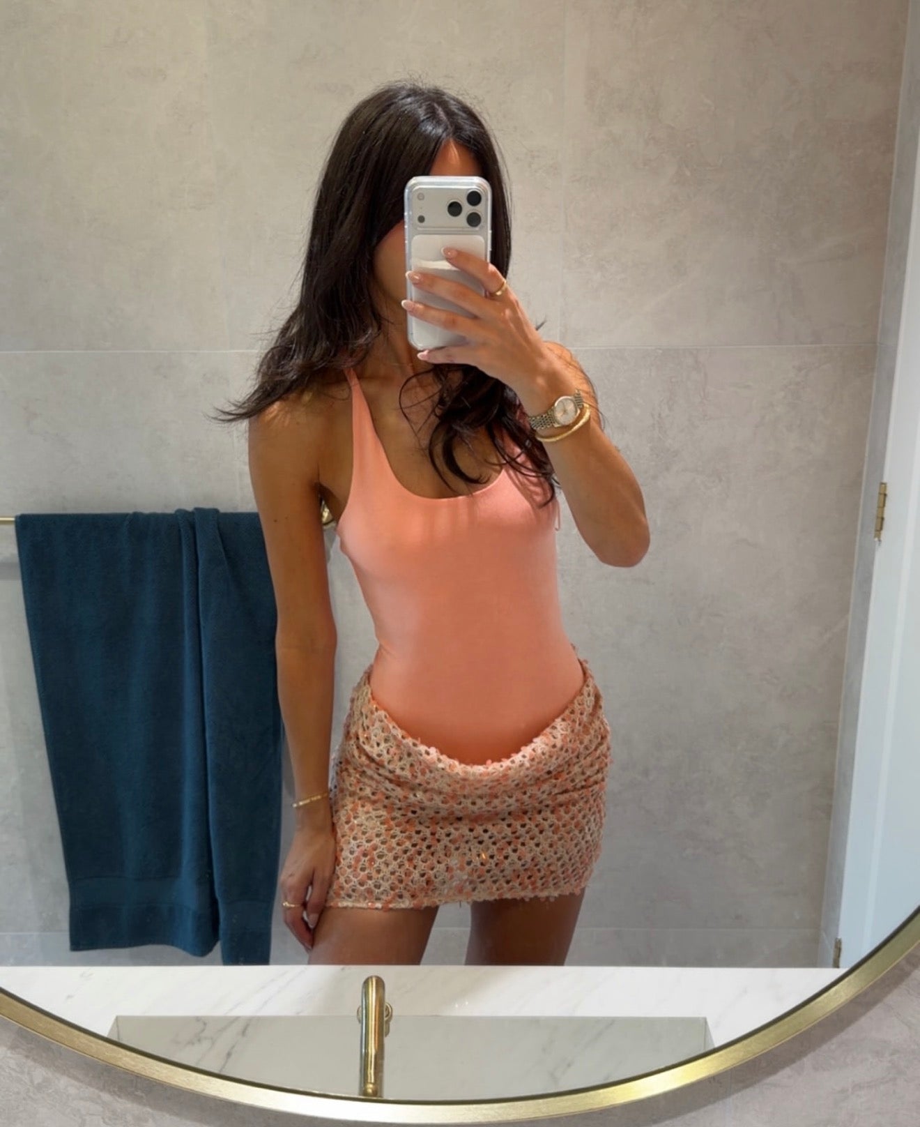 Benni Ariel Mini Dress in coral