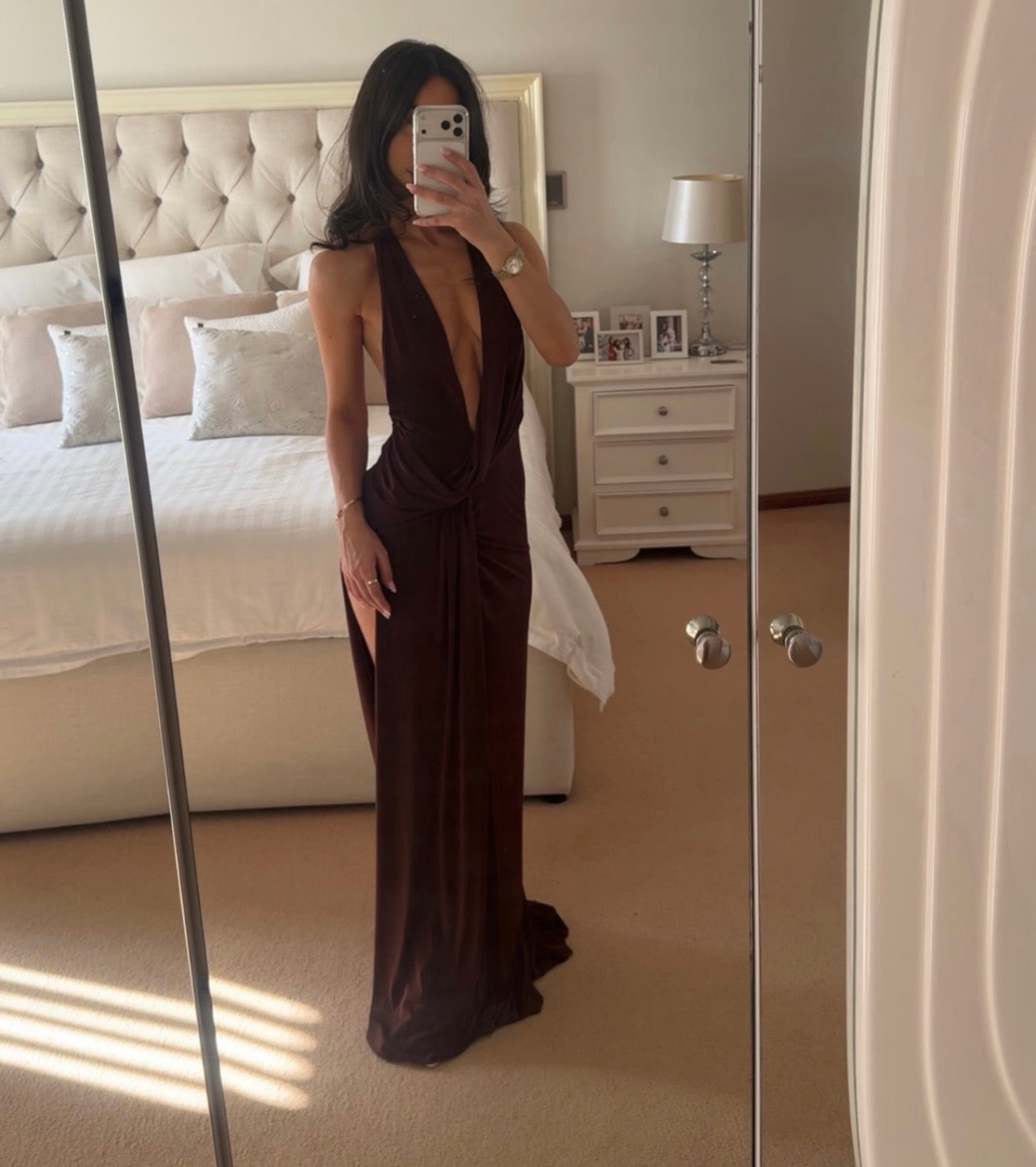 Natalie rolt Winona Gown in Espresso