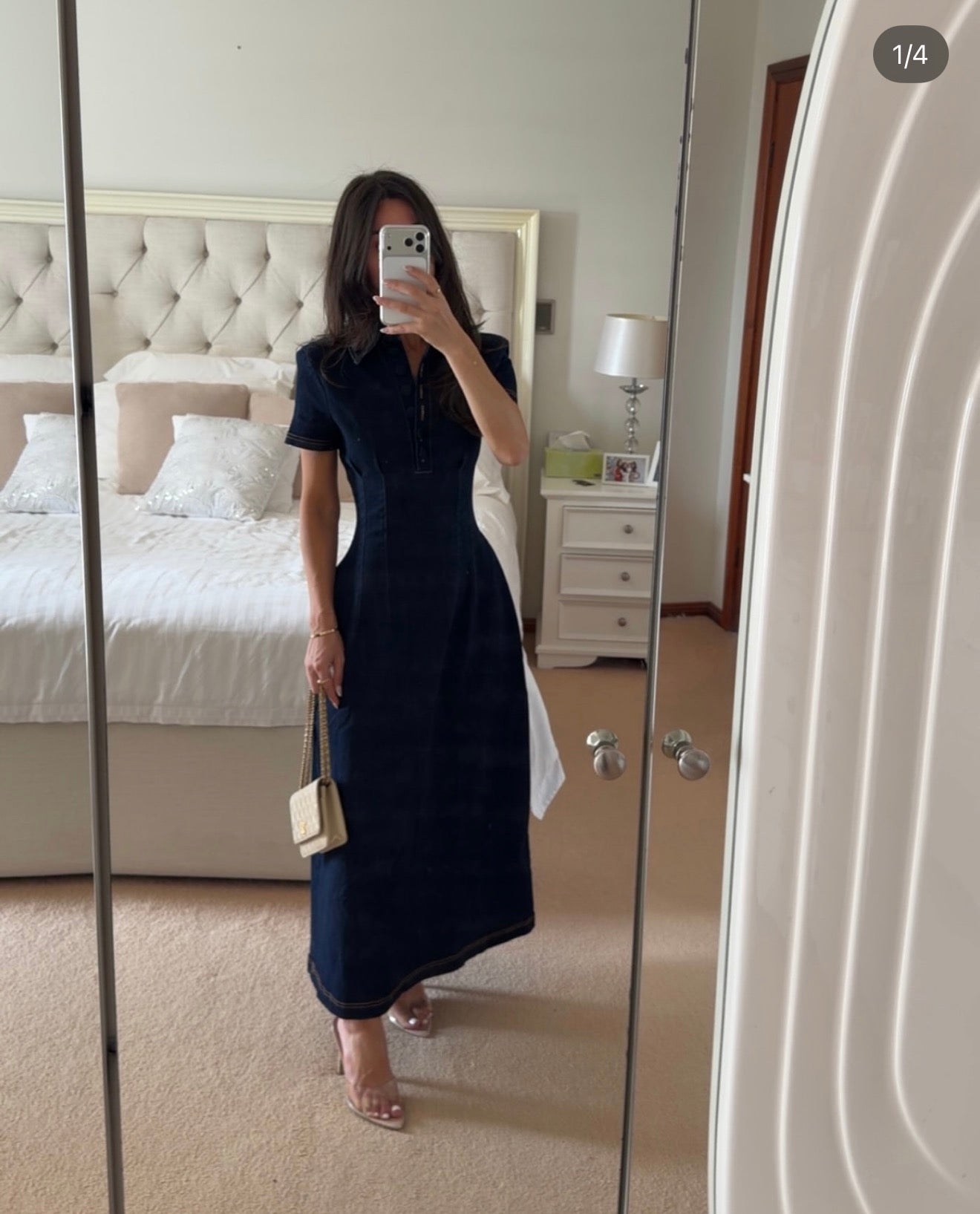 Odd Muse The Ultimate Muse Denim Collared Midi Dress Blue