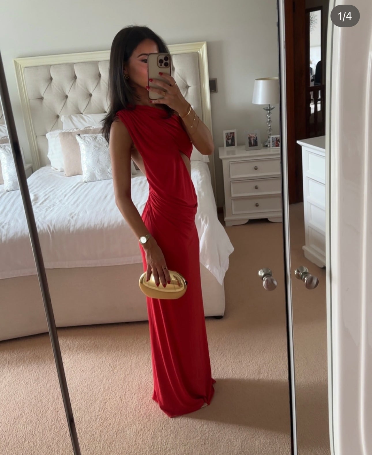 Misha - THE SOLSTICE CUPRO DRESS in red