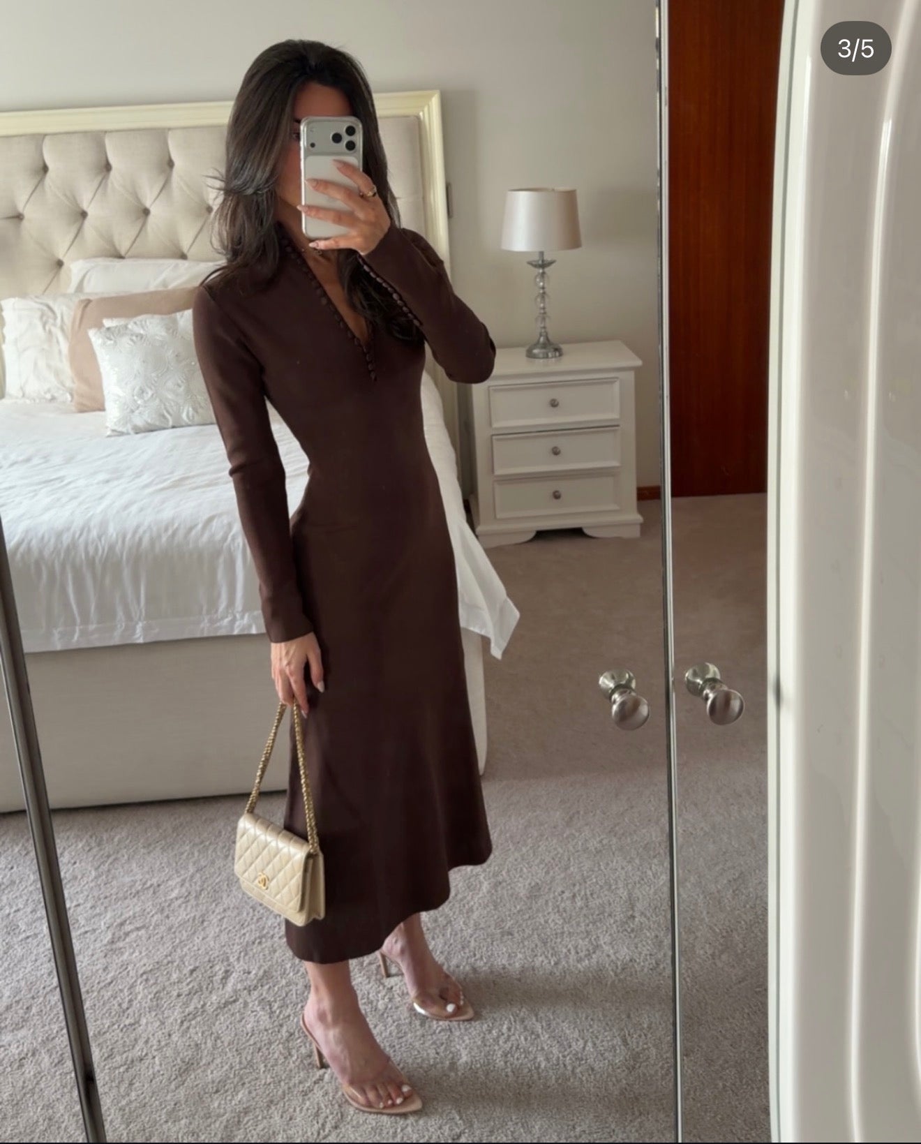 Mossman Windsor Midi Dress in Brown