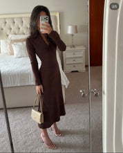 Mossman Windsor Midi Dress in Brown