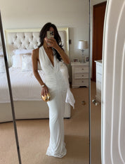 THE VENUS GATHERED CUPRO DRESS by Misha