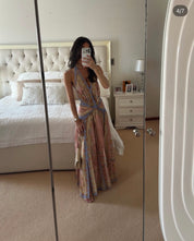 Zimmerman INDRA PLUNGE HALTER MAXI DRESS
