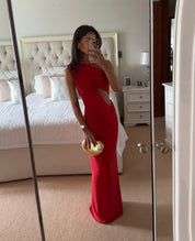 Misha - THE SOLSTICE CUPRO DRESS in red