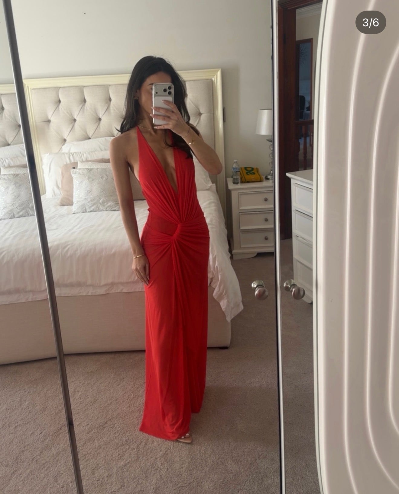Bec & Bridge Xanthi V Neck Maxi Dress Flame