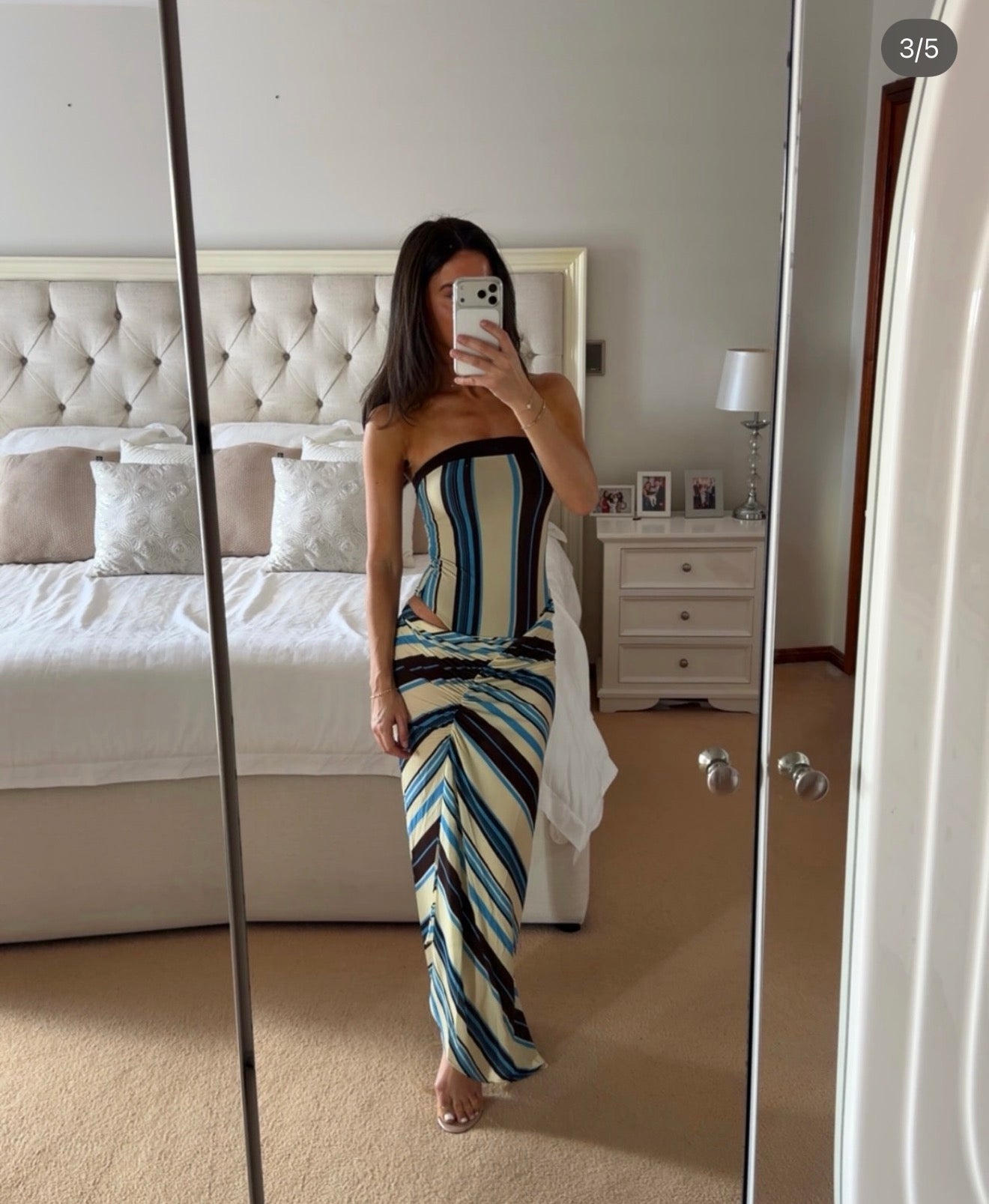 Benni Rumi Strapless Maxi Dress Ocean Stripe