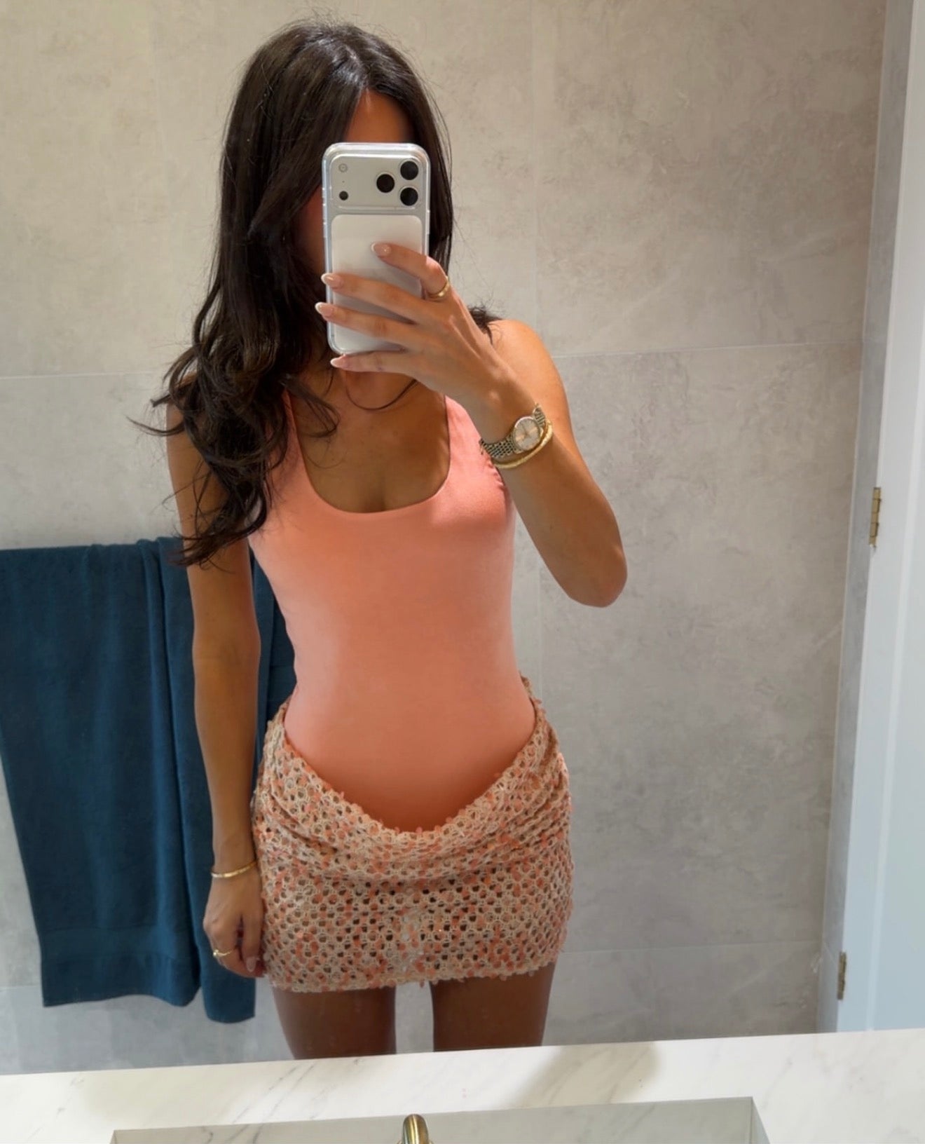 Benni Ariel Mini Dress in coral