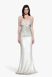 Misha Magnetite Sequin Dress Silver