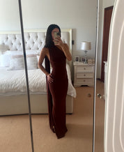 Misha The 'Nicolette' Jersey Dress Brown