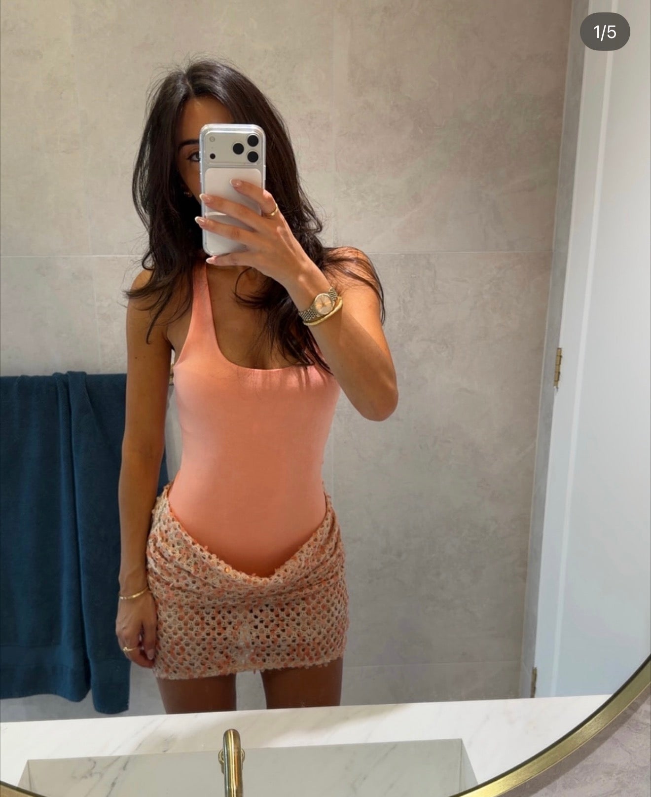 Benni Ariel Mini Dress in coral