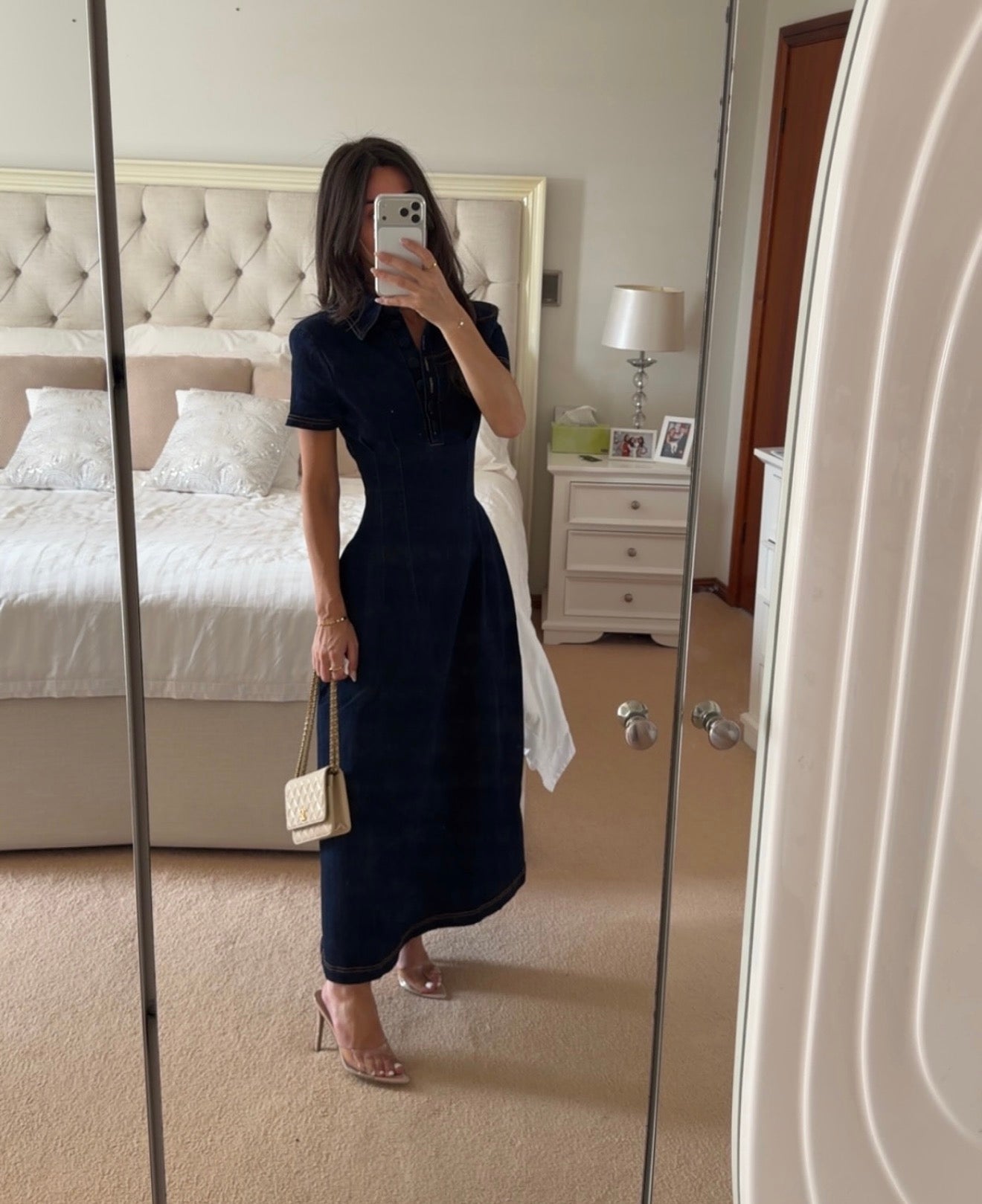 Odd Muse The Ultimate Muse Denim Collared Midi Dress Blue