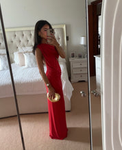 Misha - THE SOLSTICE CUPRO DRESS in red