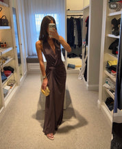 Bec & Bridge - CLEMENTINE TWIST DRESS in milk chocolate