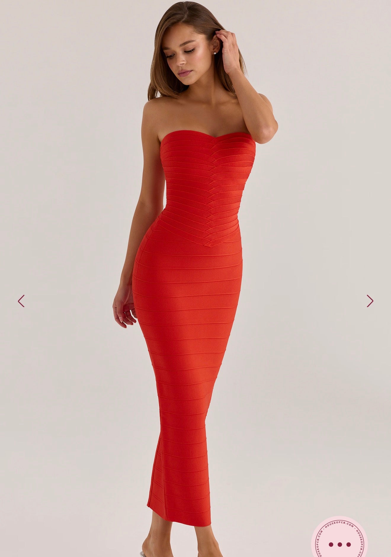 House of CB THE SWEETHEART
Saffron Strapless V Waist Bandage Maxi Dress