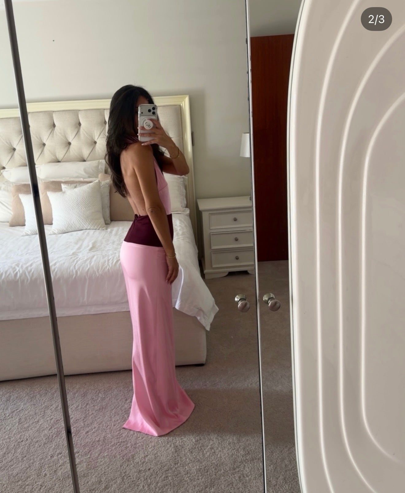 Hansen & Gretel - VENETIA MIDI DRESS WINE/PINK