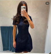 Odd Muse- The Ultimate Muse Denim Collared Mini Dress Blue
