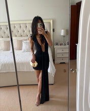 MISHA Jennifer Cupro Mini Dress in Black