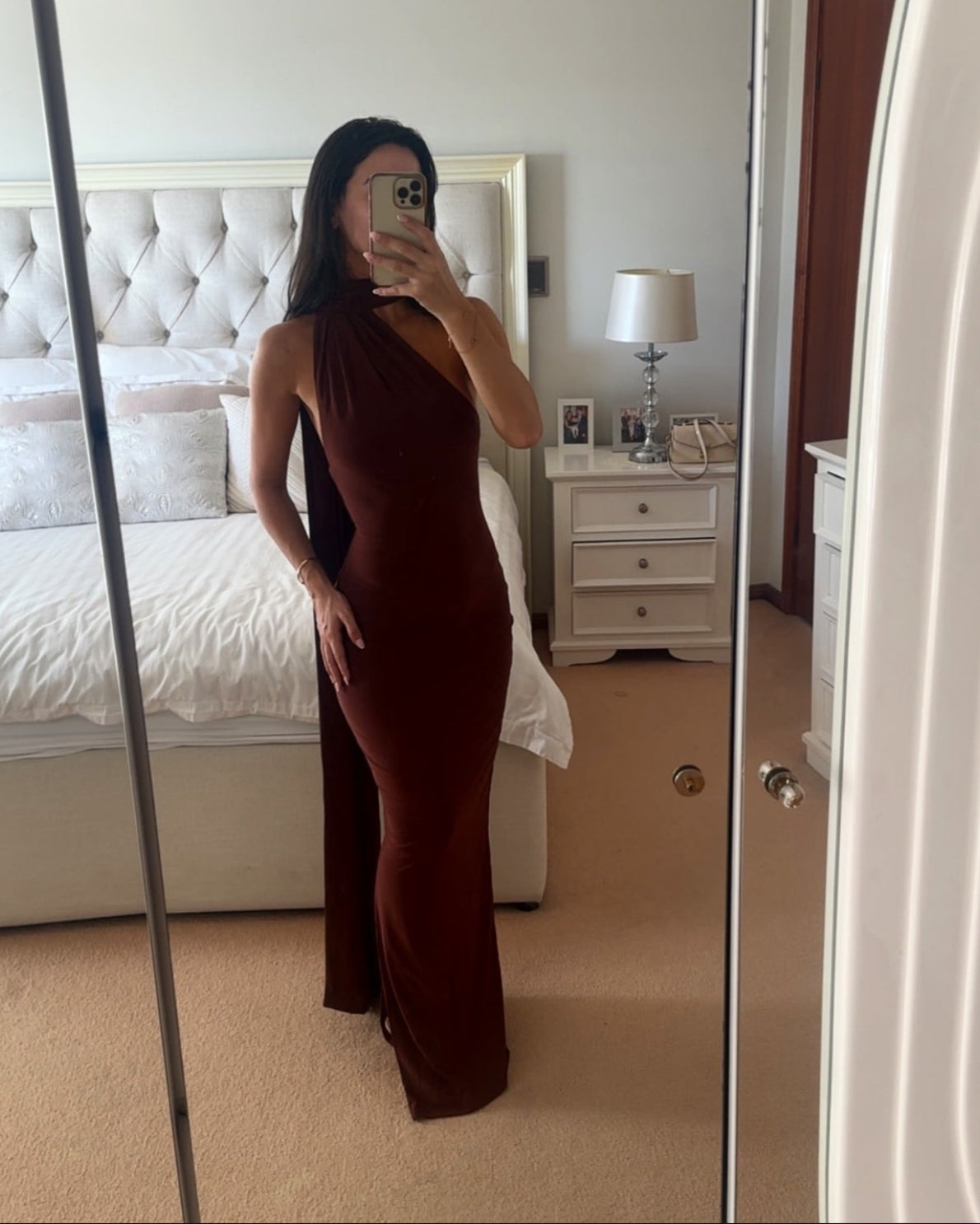 Misha The 'Nicolette' Jersey Dress Brown