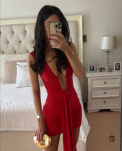 MISHA Jennifer Cupro Mini Dress in red