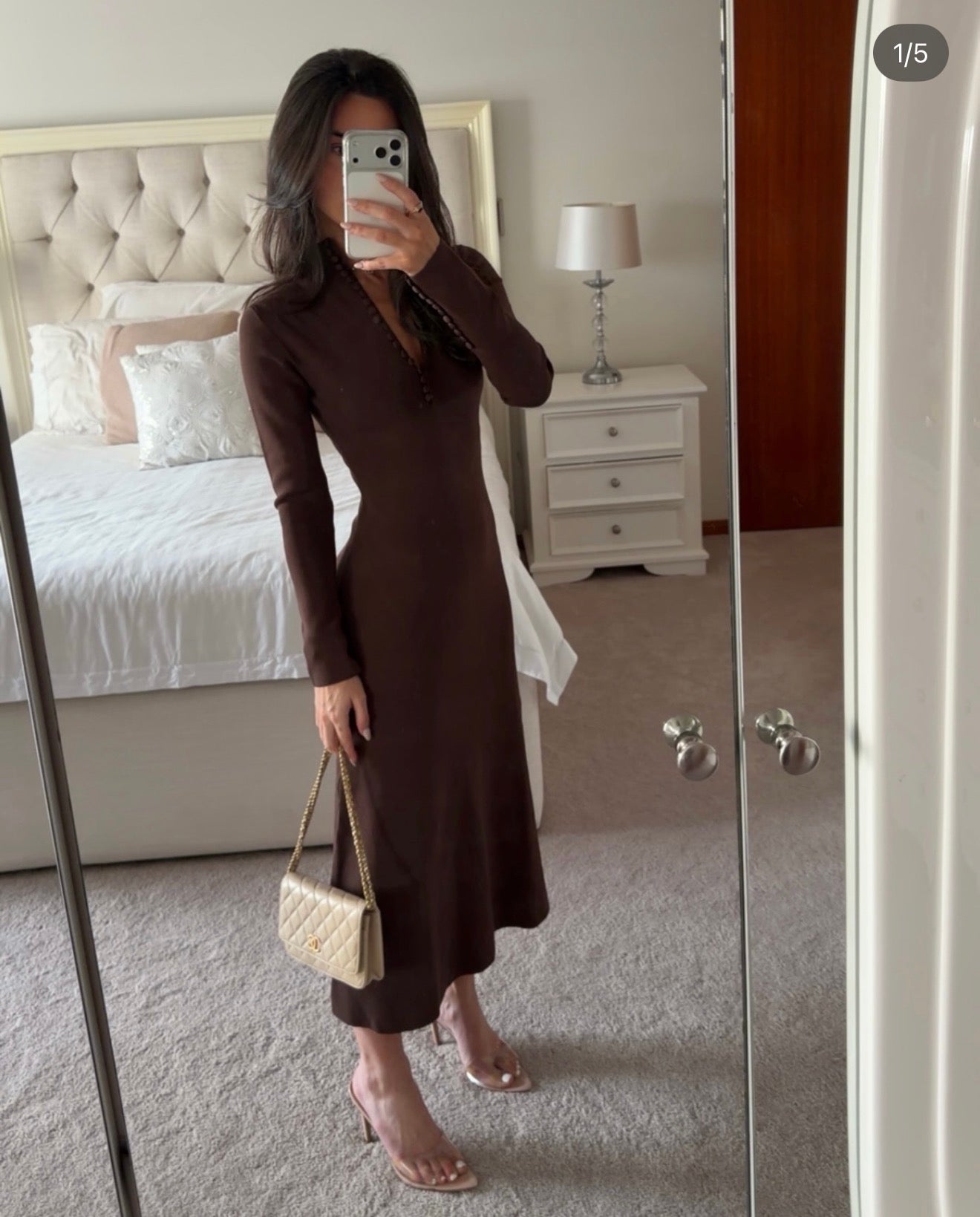 Mossman Windsor Midi Dress in Brown