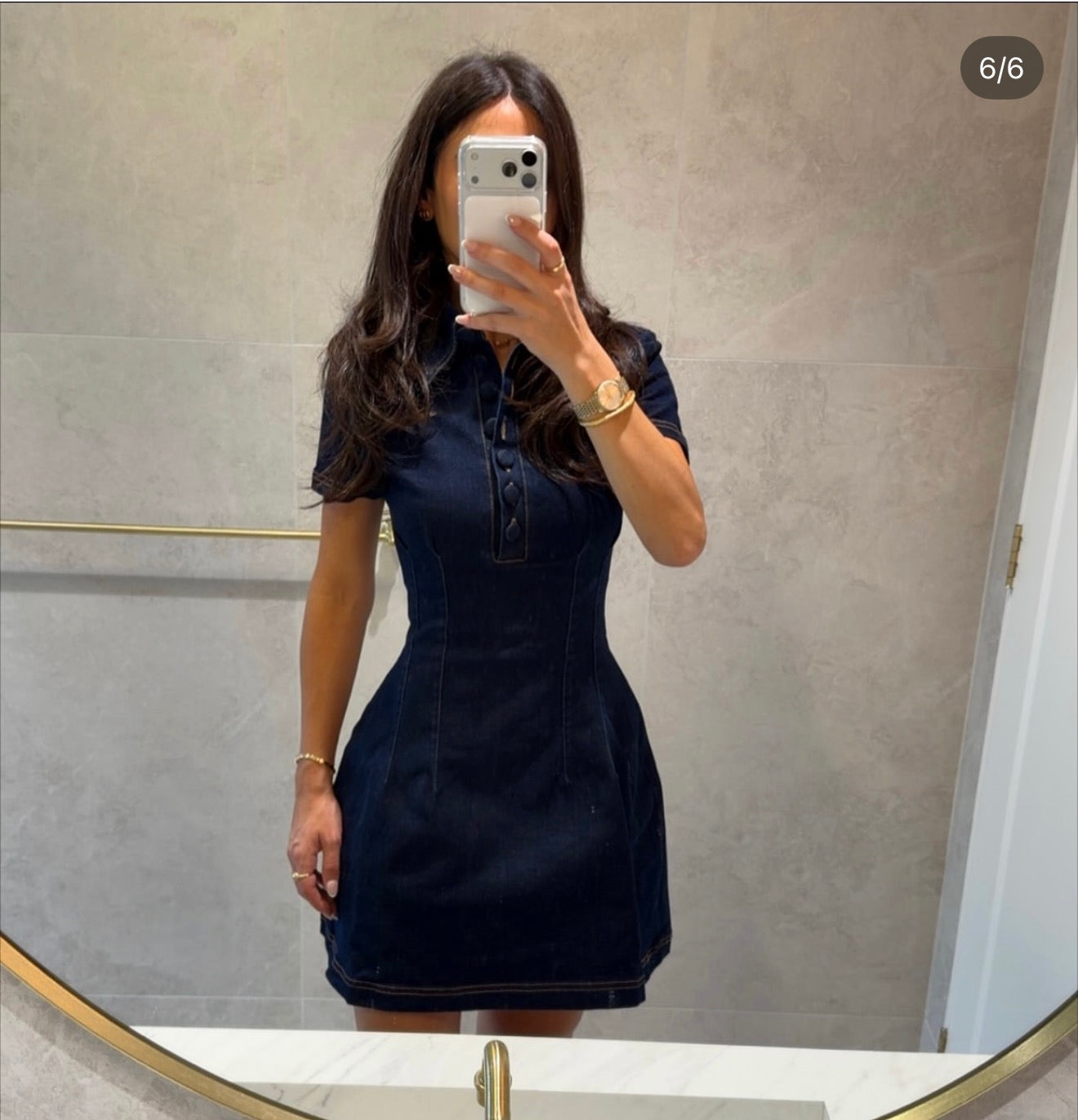 Odd Muse- The Ultimate Muse Denim Collared Mini Dress Blue