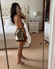 Sir the label- ALMARA WRAP HALTER MINI DRESS