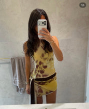 Bec and Bridge Blaise Halter Mini Dress Palmera Floral