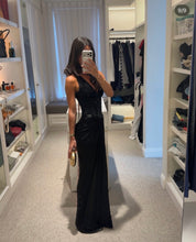House of CB Black Satin Hourglass Maxi Dress