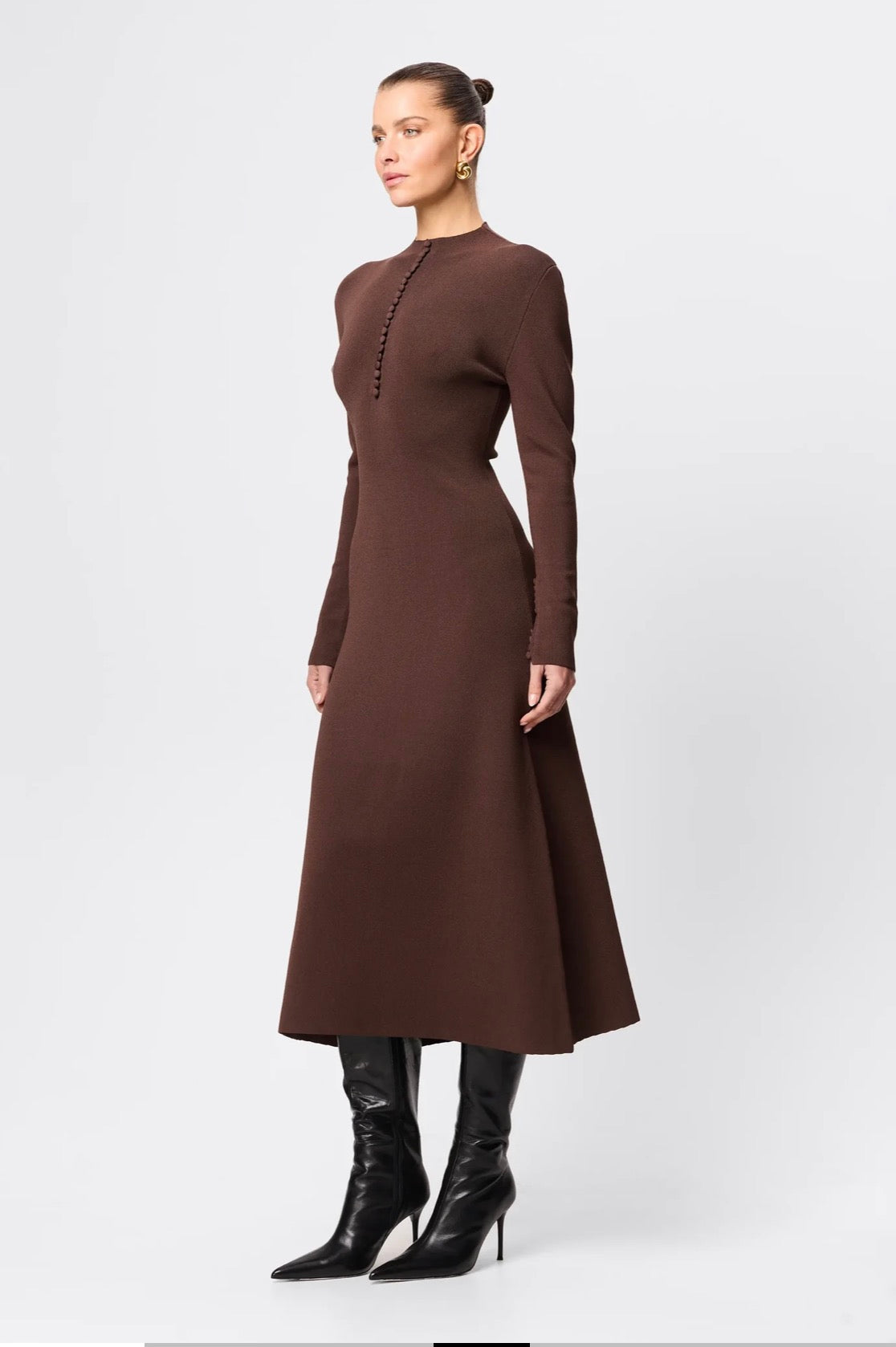 Mossman Windsor Midi Dress in Brown