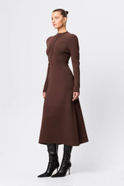 Mossman Windsor Midi Dress in Brown
